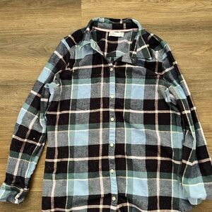 Croft & Barrow Blue and Black Plaid Shirt
